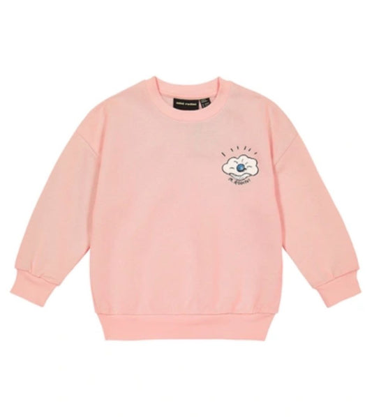 Mini Rodini Seashell cotton crewneck in pink, 7-9 years
