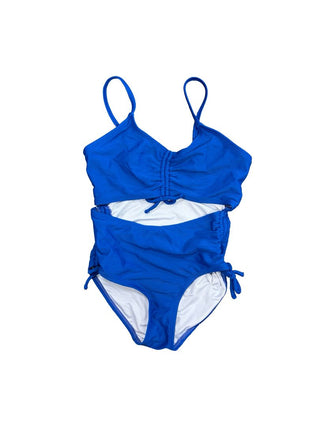 Old Navy Bright Blue Cutout Ribbed Swimsuit, medium