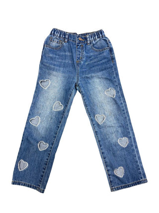 Mini Dreamers Heart Cut-Out Rhinestone Jeans, 8 years
