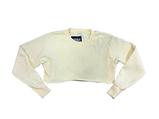 Katie J Pale Yellow Crop Sweatshirt, small
