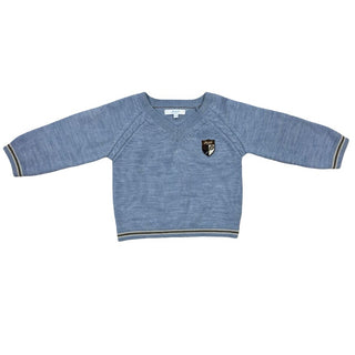 Jacadi blue v-neck knit sweater, 18 months