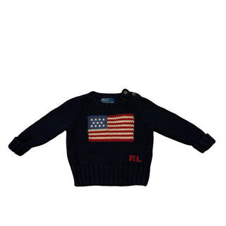 Polo Ralph Lauren navy USA knit sweater, 9 months