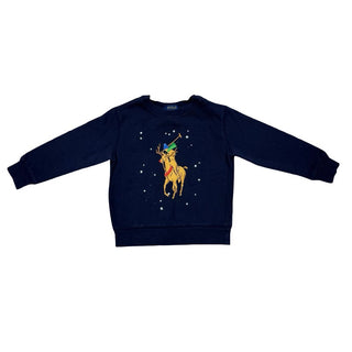 Polo Ralph Lauren navy winter themed crewneck, 3T