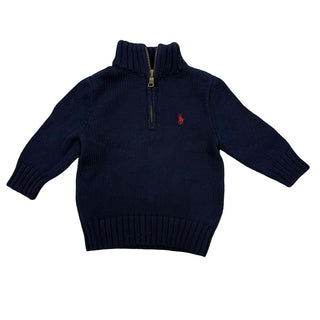 Polo Ralph Lauren navy knit quarter zip, 12 months