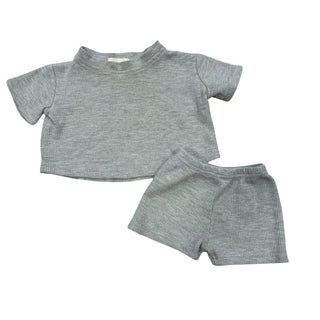 Mikki Rae grey waffle set, 3-6 months
