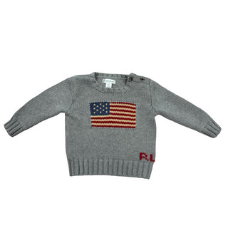 Ralph Lauren grey knit USA sweater, 12 months