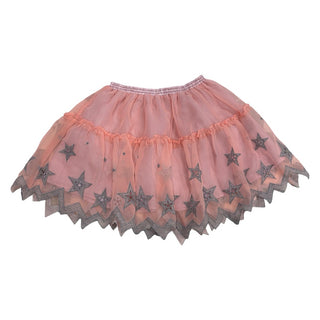 Fith Pink w/grey stars tulle skirt, 5-6 years
