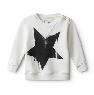 Nununu Falling star sweatshirt white new with tags, 0-3 months