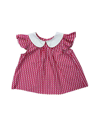 Jacadi Red and Pink Collared Gingham, 12 months