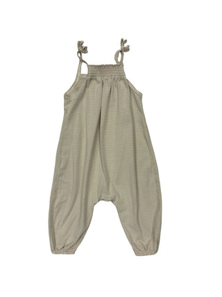 Quincy Mae Beige Stripe Romper, 6-12 months
