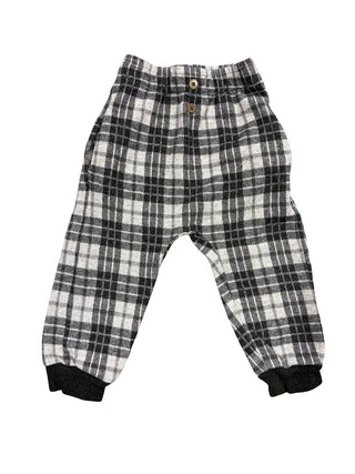 1+ in the Family Black and Grey Plaid Knit Pants, 18 months