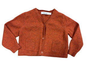 Bonpoint Orange Marled Knit Cardigan, 3-6 months