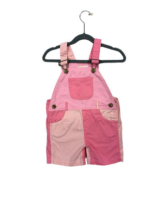 Dotty Dungarees Pink Patchwork Overalls, 18-24 months