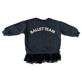 Zara Black Ballet Team w/tulle detail sweatshirt, 12-18 months