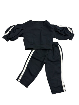 Little Creative Factory Black and White Side-Stripe Set, 6-7 years