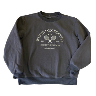 White Fox Distressed black Society Limited Edition crewneck sweatshirt, Women’s s/m