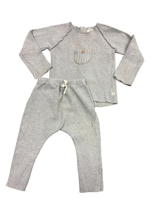 1+ In The Family Grey Knit Set, 12 months