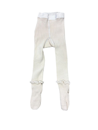 Collegien Beige Rib Knit Stockings with Frills, 2 years