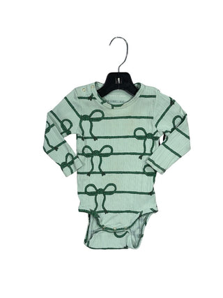 Mini Rodini Bodysuit green rope, 9-12 months