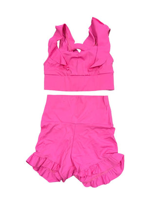Balera Dance Pink Dance Set with Crop Tank and Shorts, small