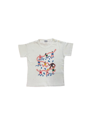 Petit Bateau White graphic swimmer tee, 8 years
