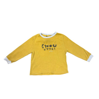 Petit Bateau Mustard yellow long sleeve, 24 months