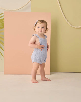 Rylee + Cru Periwinkle crochet romper new with tags, 12-18 months