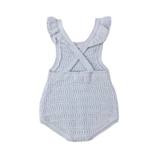 Rylee + Cru Periwinkle crochet romper new with tags, 12-18 months