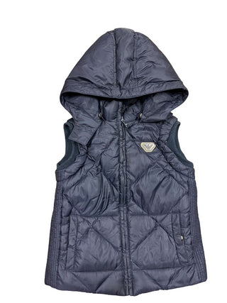 Armani Junior Black Hooded Puffy Vest, 4 years