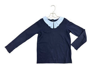 Jacadi Navy Longsleeve with Blue Pleated Collar, 8 years