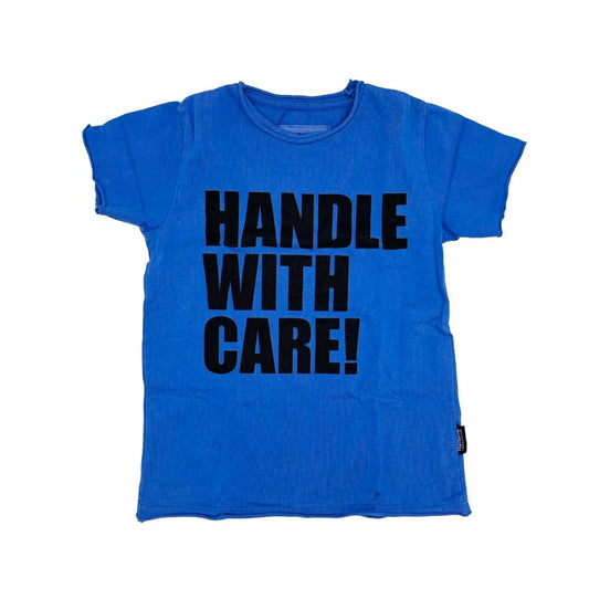 Nununu blue Handle With Care! tshirt, 3-4 years