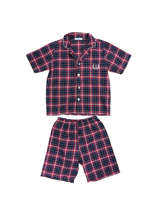 Sottocopperta Red and Blue Plaid Pajama Set, 4 years