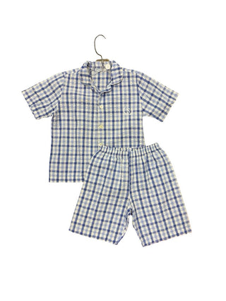 Sottocoperta Blue Gingham Check Pajama Set, 4 years