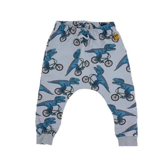Rock Your Baby blue dino's on bikes pants, 18-24 months