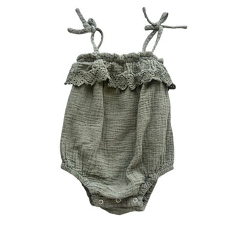 Rylee + Cru  Army green romper, 6-12 Months