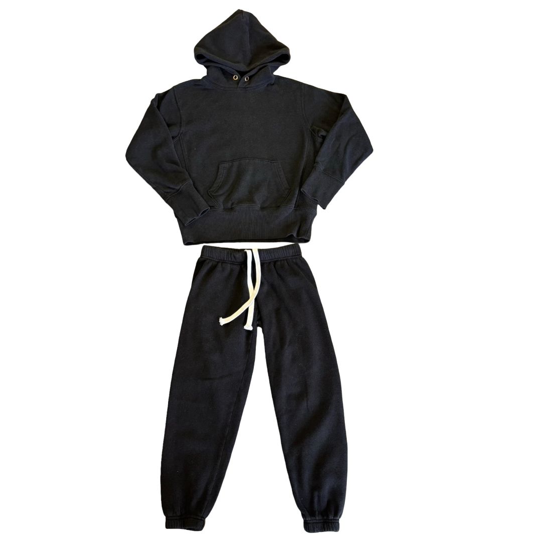 Katie J black sweatshirt/sweatpants set, small