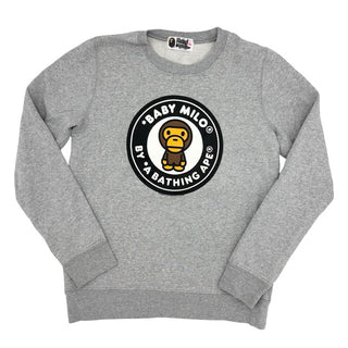 A Bathing Ape grey baby milo sweatshirt, youth xs