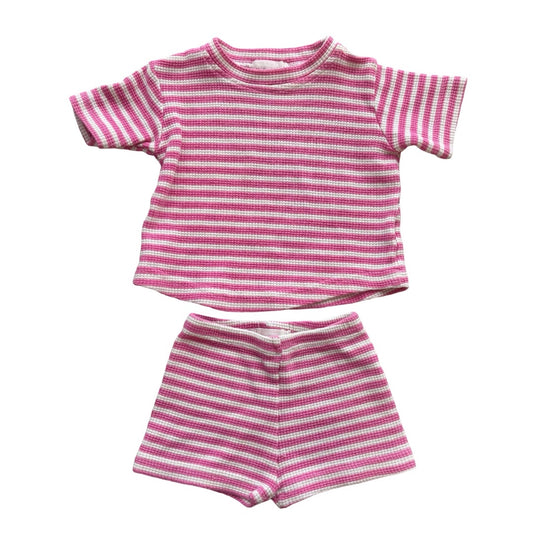 Mikki Rae Pink striped set, 6-12 Months