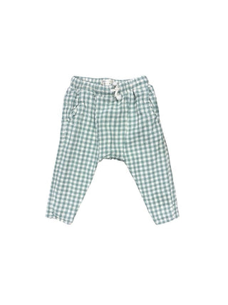 Rylee + Cru Seafoam Green Gingham Pants, 6-12 months