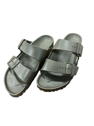 Birkenstock Army Green Two Strap Sandals, 37 EU