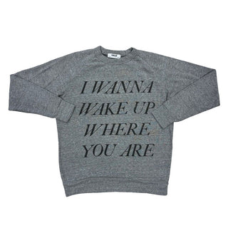 Chrldr Grey Sweatshirt with "I Wanna Wake Up Where You Are", small