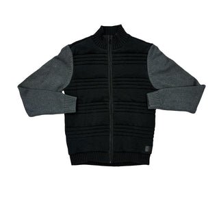 Hugo Boss Black and Grey Knit Zip Sweater, 12 years