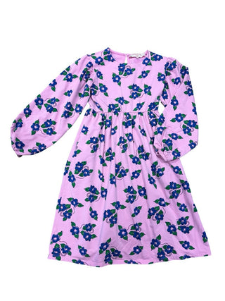Weekend House Pink Dress with Blue and Green Flowers Pleated with Puffy Sleeves, 9-10 years
