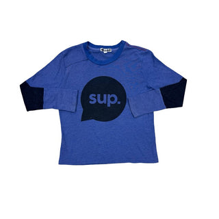 Joah Love Purple Longsleeve with "Sup" and Arm Stripes, 10 years