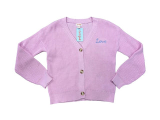 Cat & Jack Pink Knit Cardigan New with Tag and Love Ebroidered, 10-12
