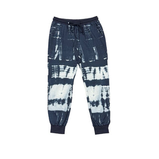 Wildflower White and Navy Blue Tie Dye Sweatpants, small