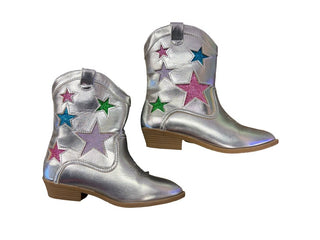 Tucker + Tate Silver Boots with Multicolour Stars, 13 little kids