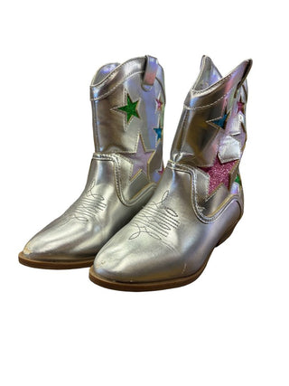 Tucker + Tate Silver Boots with Multicolour Stars, 13 little kids
