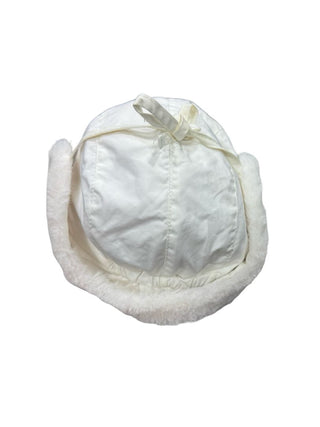 Jacadi White Trapper Furry Hat, 6 months
