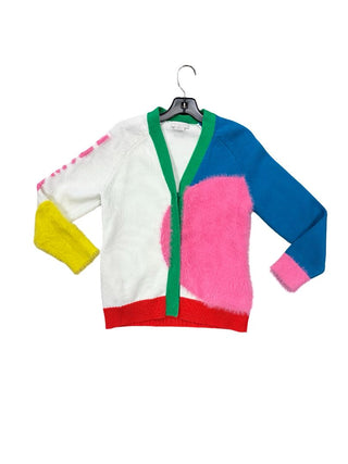 Stella McCartney Combination Fabric Multicolour Furry Knit Cardigan, 8 years